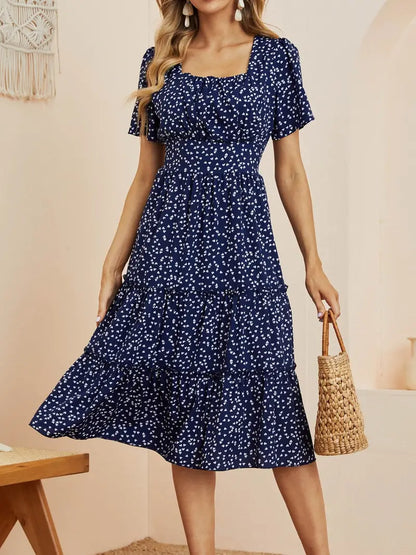 Heart Print Midi Dress