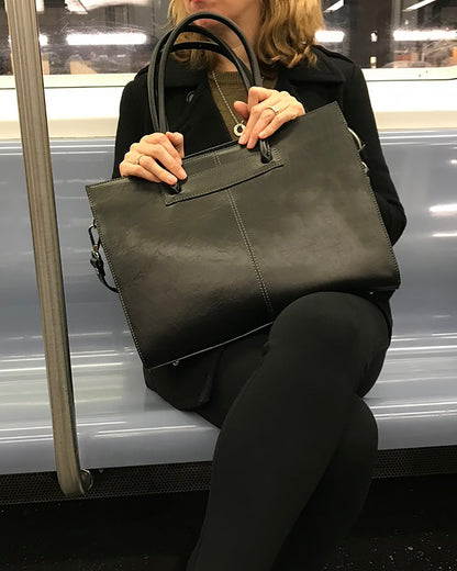 Florence Black - Leather Woman Briefcase