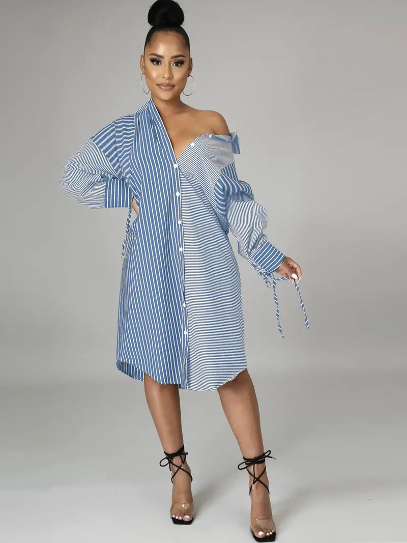 Dresses Striped Long-sleeved Long Dresses