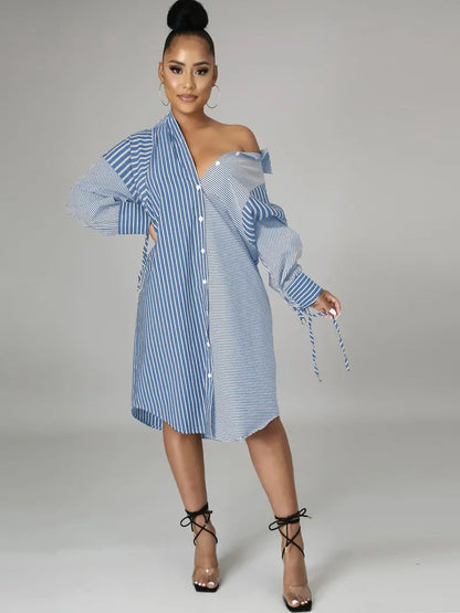 Dresses Striped Long-sleeved Long Dresses