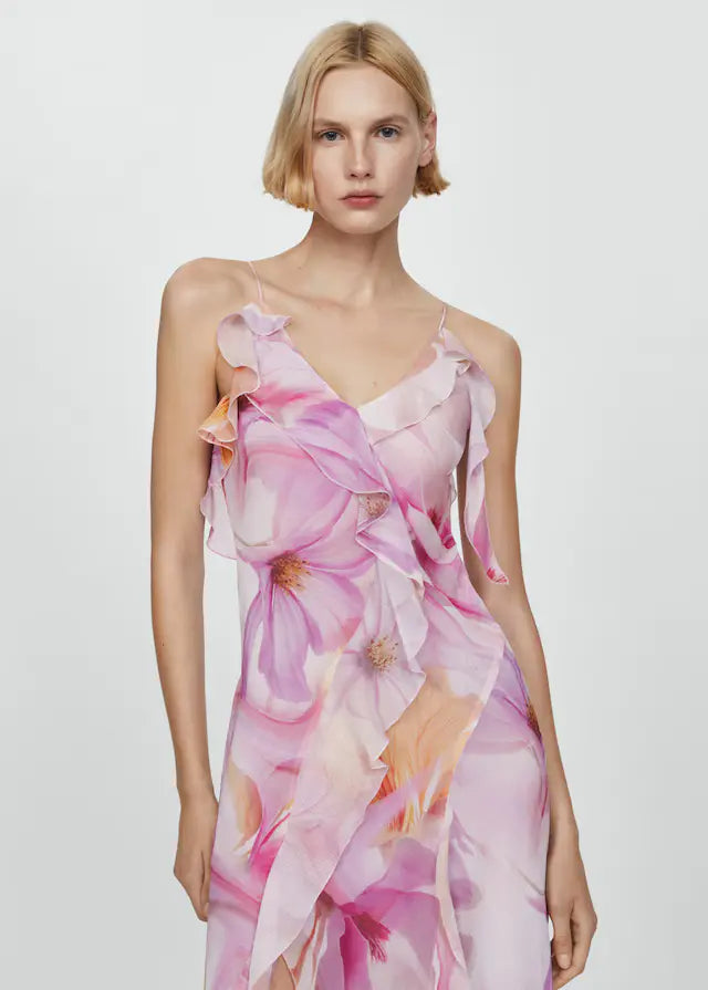 Kyla Ruffled Floral Print Dress