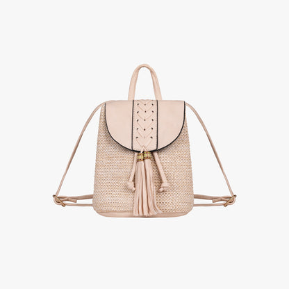 Tassel Straw Backpack