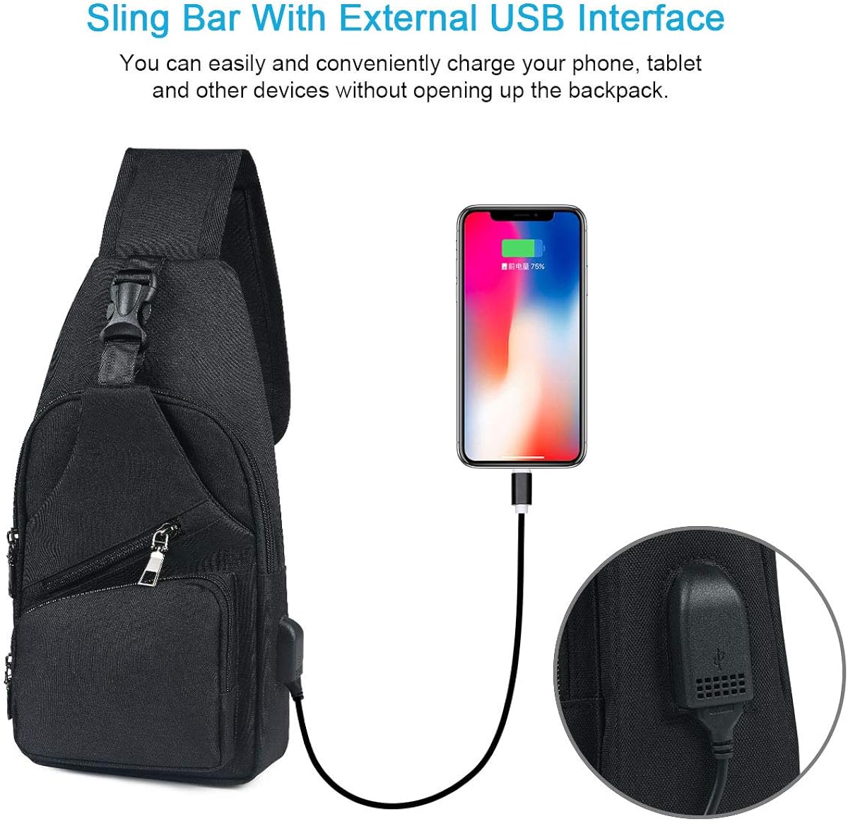 Anti-Theft Crossbody Charging Bag