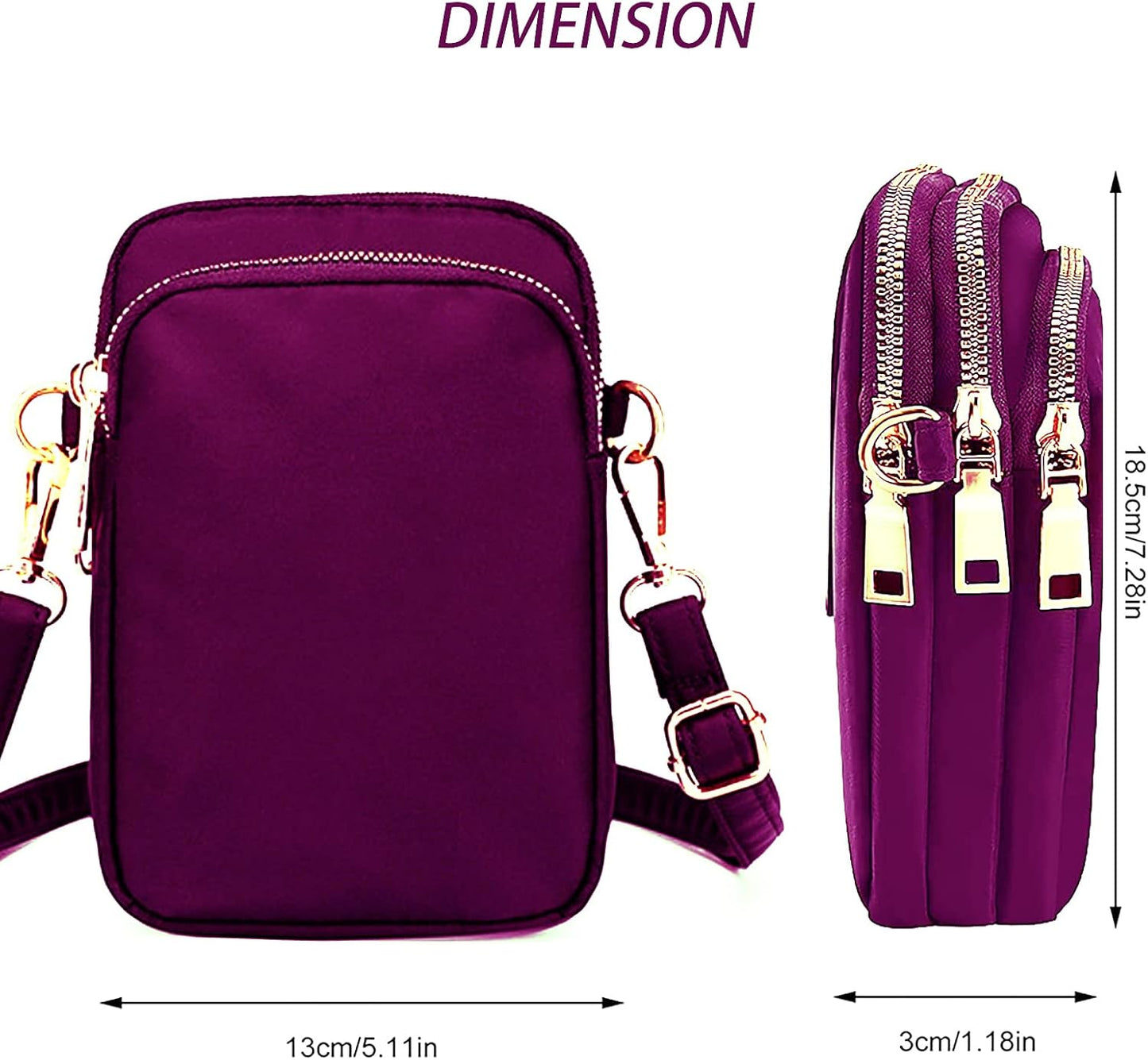 Water-Resistant Compact Crossbody Bag