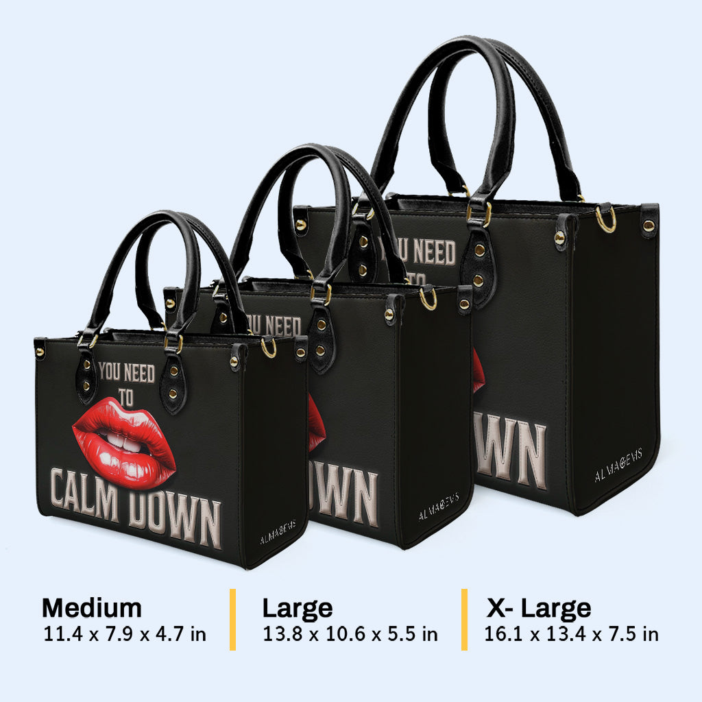 Calm Down - Personalized Custom Leather Handbag - calmdown03