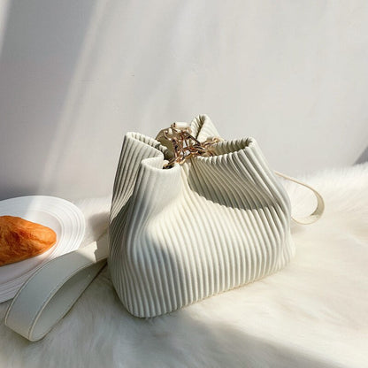 Pleated Bucket Bag