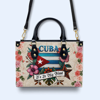 Cuba It's In My Blood - Personalized Custom Leather Handbag - LA021_HB