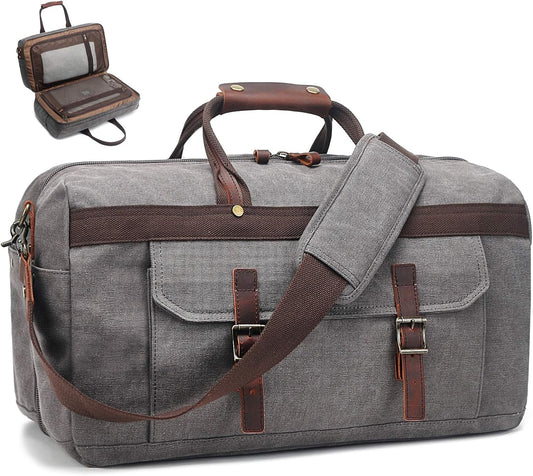 Canvas & Leather Weekend Duffle Bag