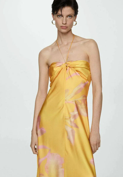 Berenice Printed Satin Dress