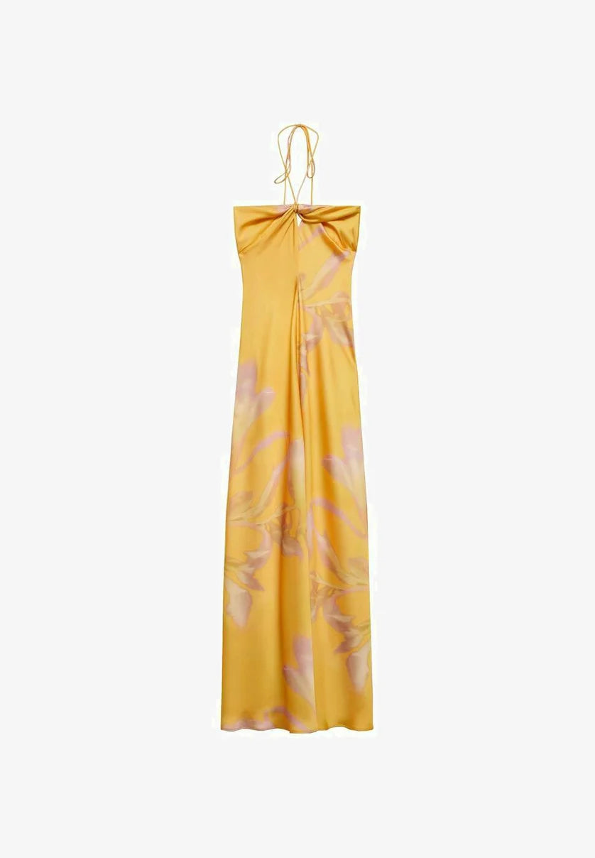 Berenice Printed Satin Dress