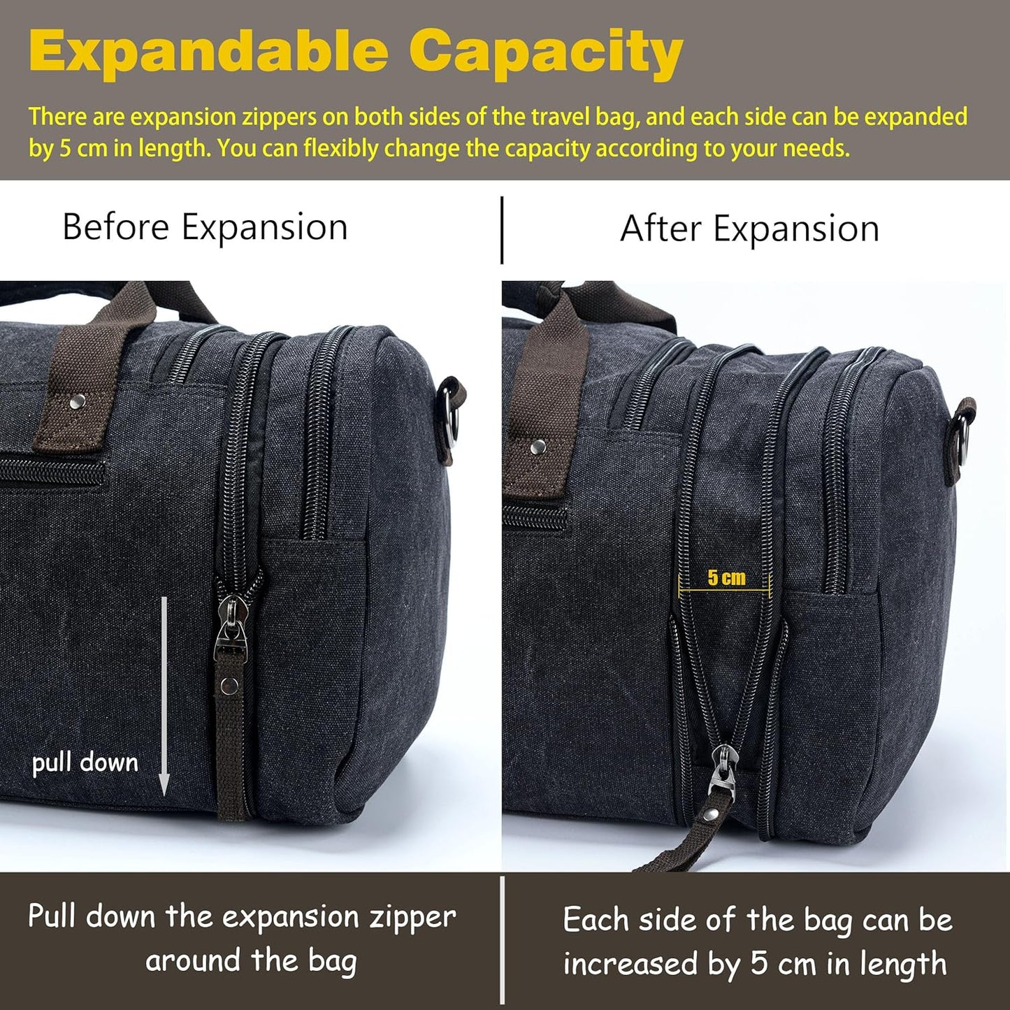 Canvas Expandable Weekender Duffle