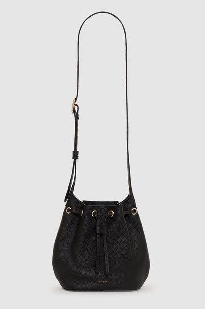 Mini Alana Beuteltasche - Schwarz genarbt