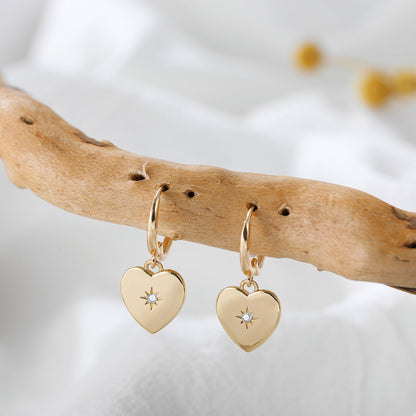 Diamond Heart Earrings
