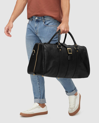 Amerigo Matt Black - Leather Duffle Bag