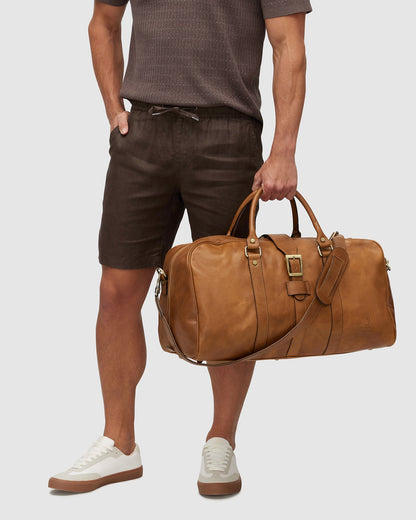 Amerigo Matt Tan - Leather Duffle Bag