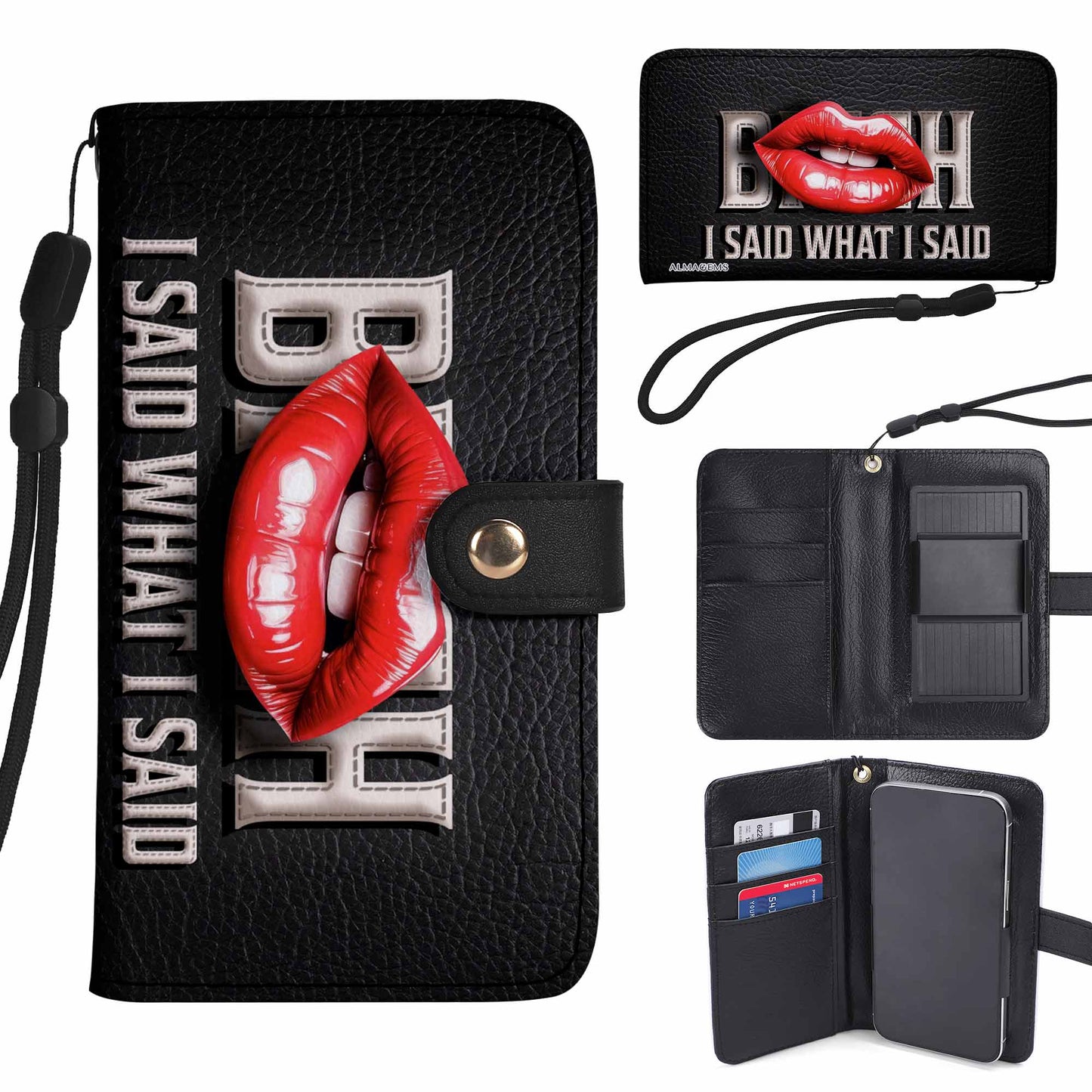 I Said What I Said - Personalized Custom Phone Leather Wallet - BIS07PW