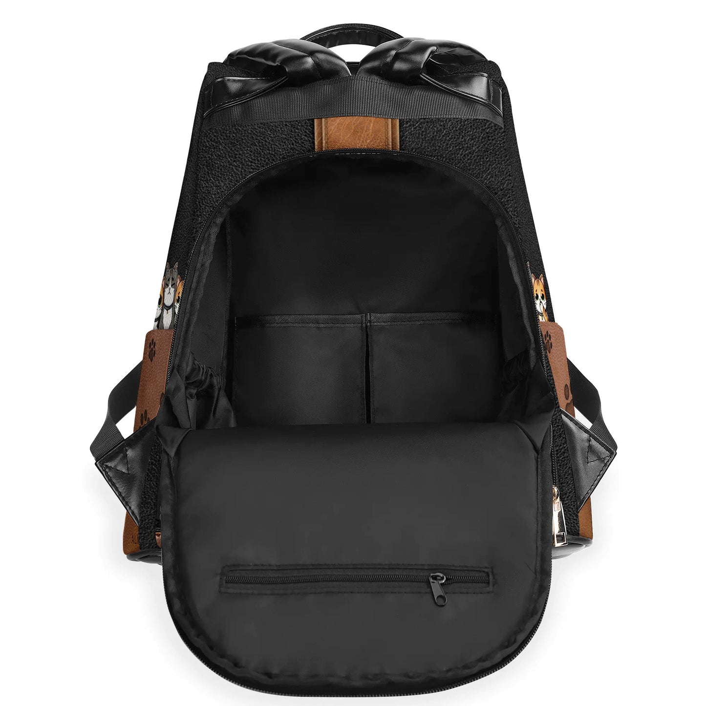 Stuck Between IDK, IDC & IDGAF - Personalized Custom Leather BackPack - BP_CAT04