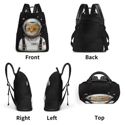 Custom Image - The Astronaut - Personalized Leather BackPack - BP_CAT06