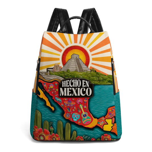 Hecho En Mexico - Personalized Custom Leather BackPack - BP_MX13