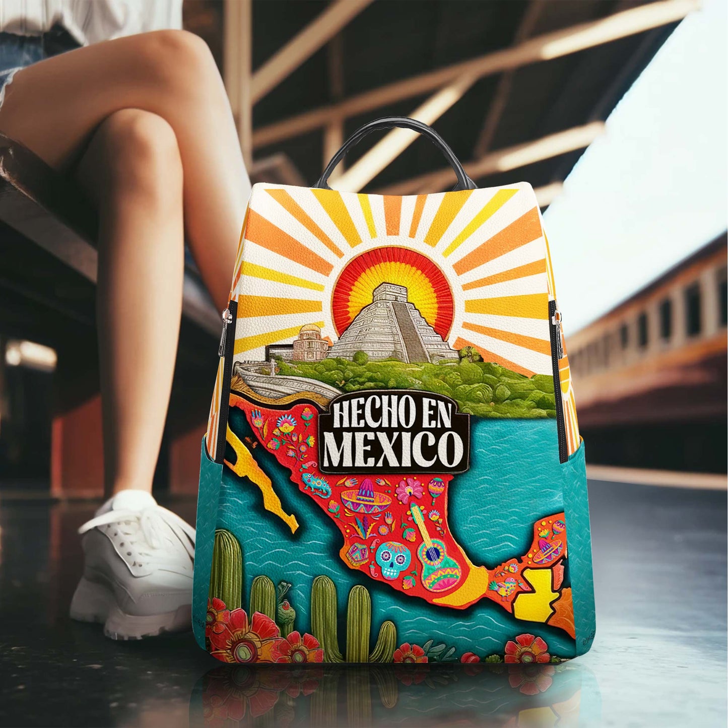 Hecho En Mexico - Personalized Custom Leather BackPack - BP_MX13