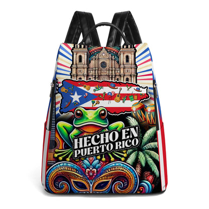 Hecho En Puerto Rico - Personalized Custom Leather BackPack - BP_MX14