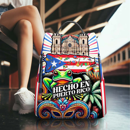 Hecho En Puerto Rico - Personalized Custom Leather BackPack - BP_MX14