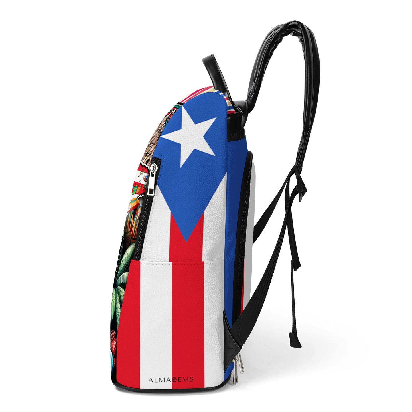 Hecho En Puerto Rico - Personalized Custom Leather BackPack - BP_MX14