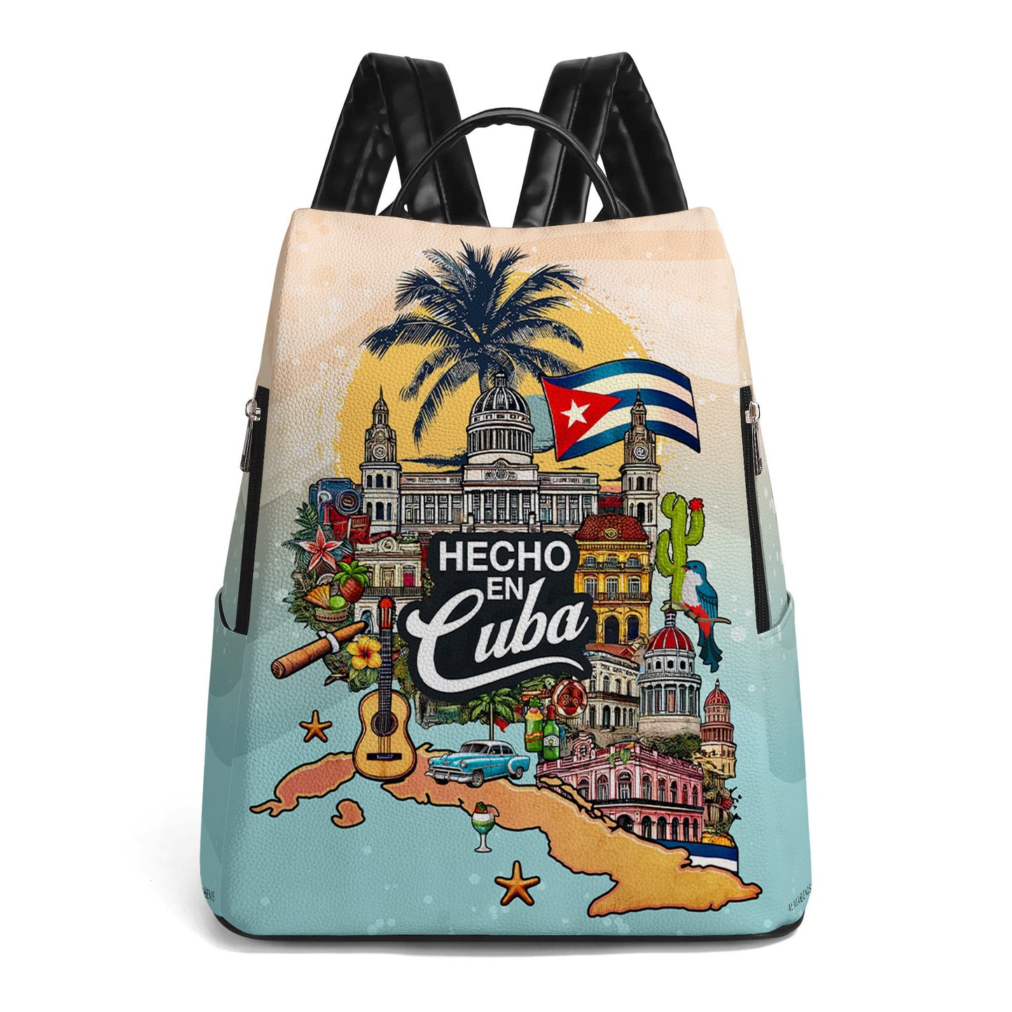 Hecho En Cuba - Personalized Custom Leather BackPack - BP_MX16