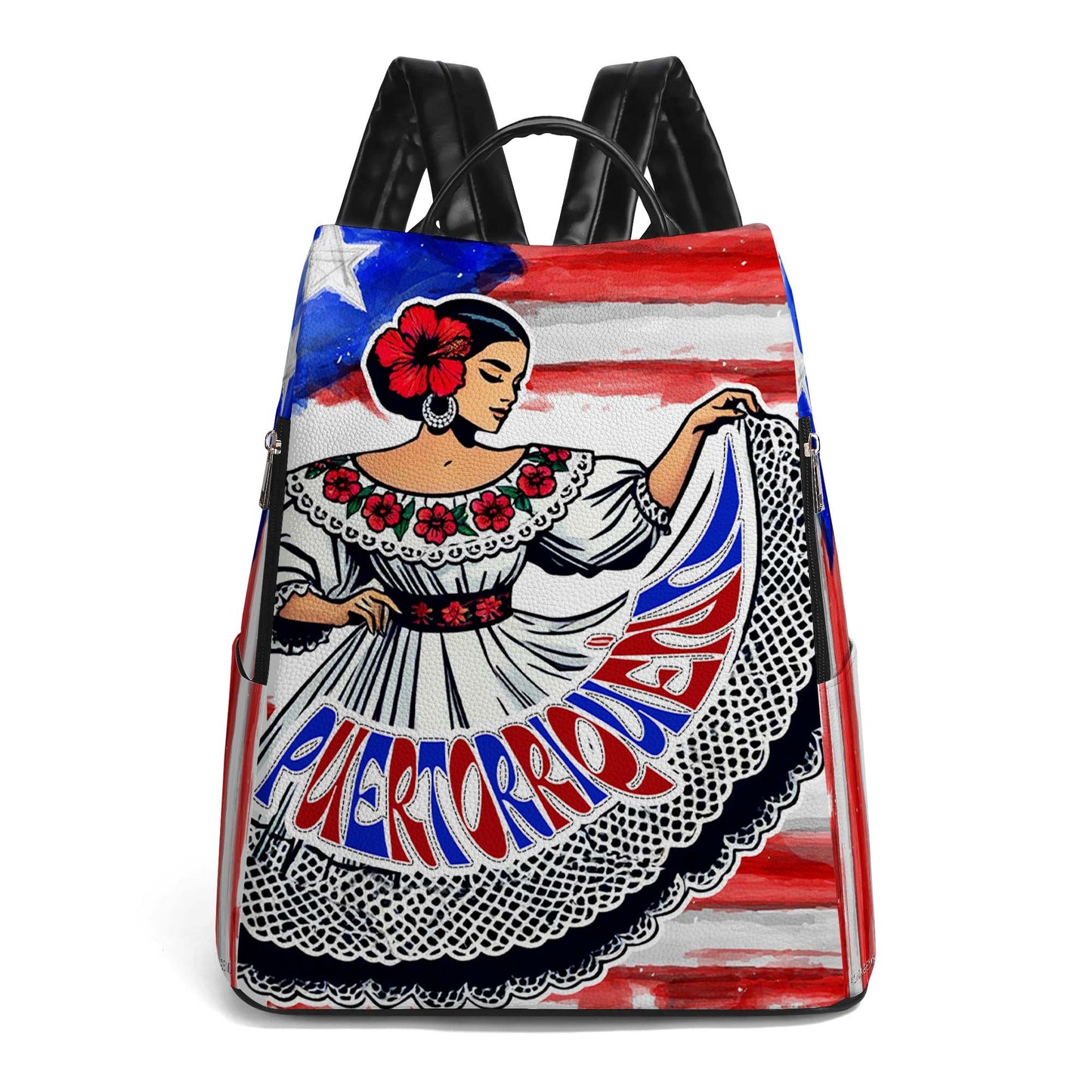 Puertorriqueña - Personalized Custom Leather BackPack - BP_MX18