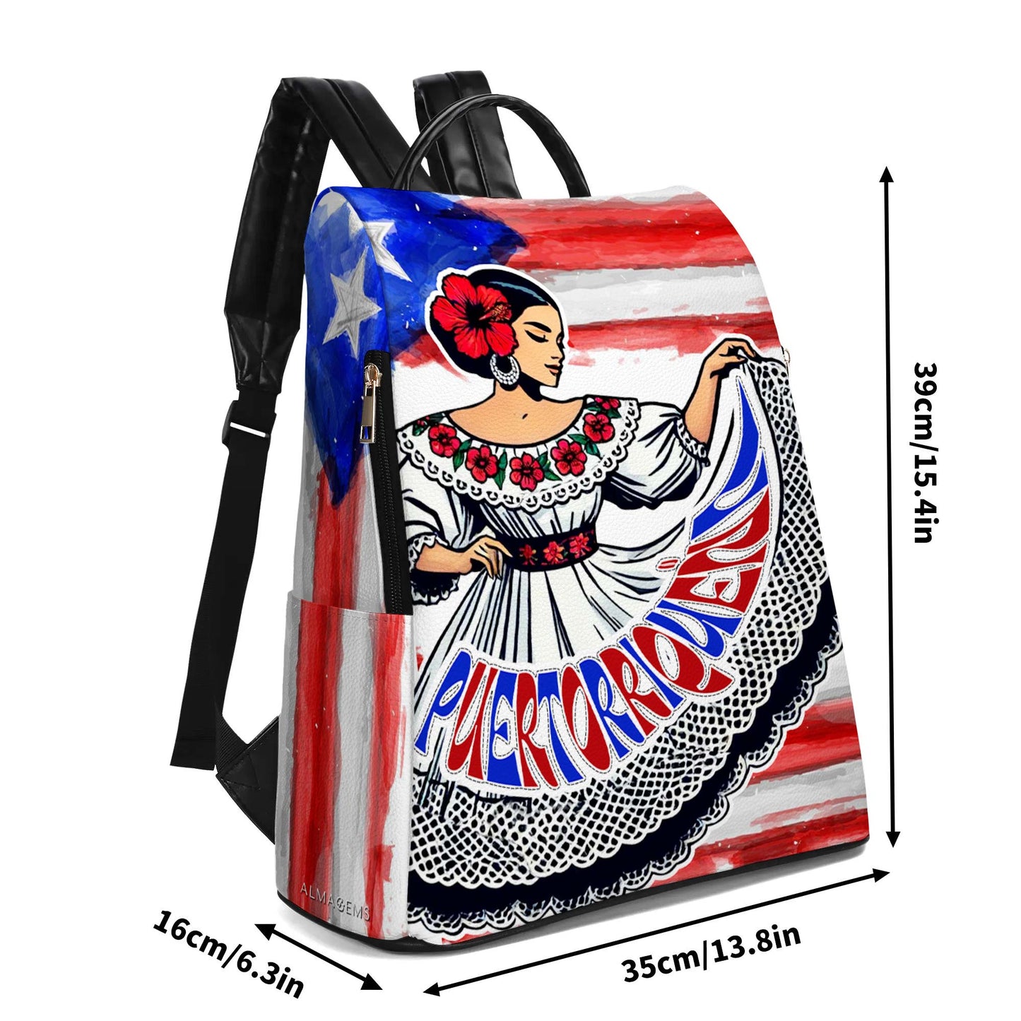 Puertorriqueña - Personalized Custom Leather BackPack - BP_MX18