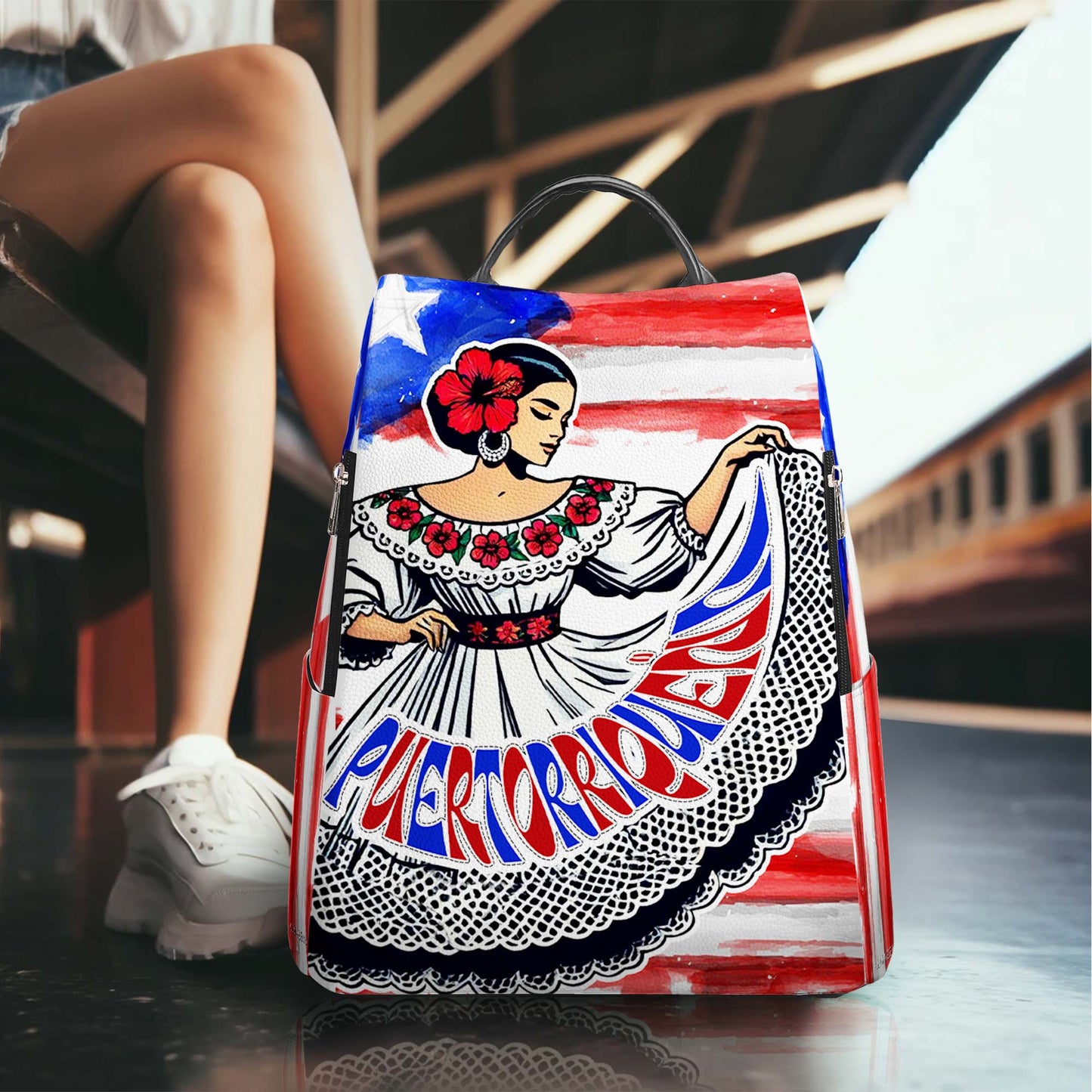 Puertorriqueña - Personalized Custom Leather BackPack - BP_MX18