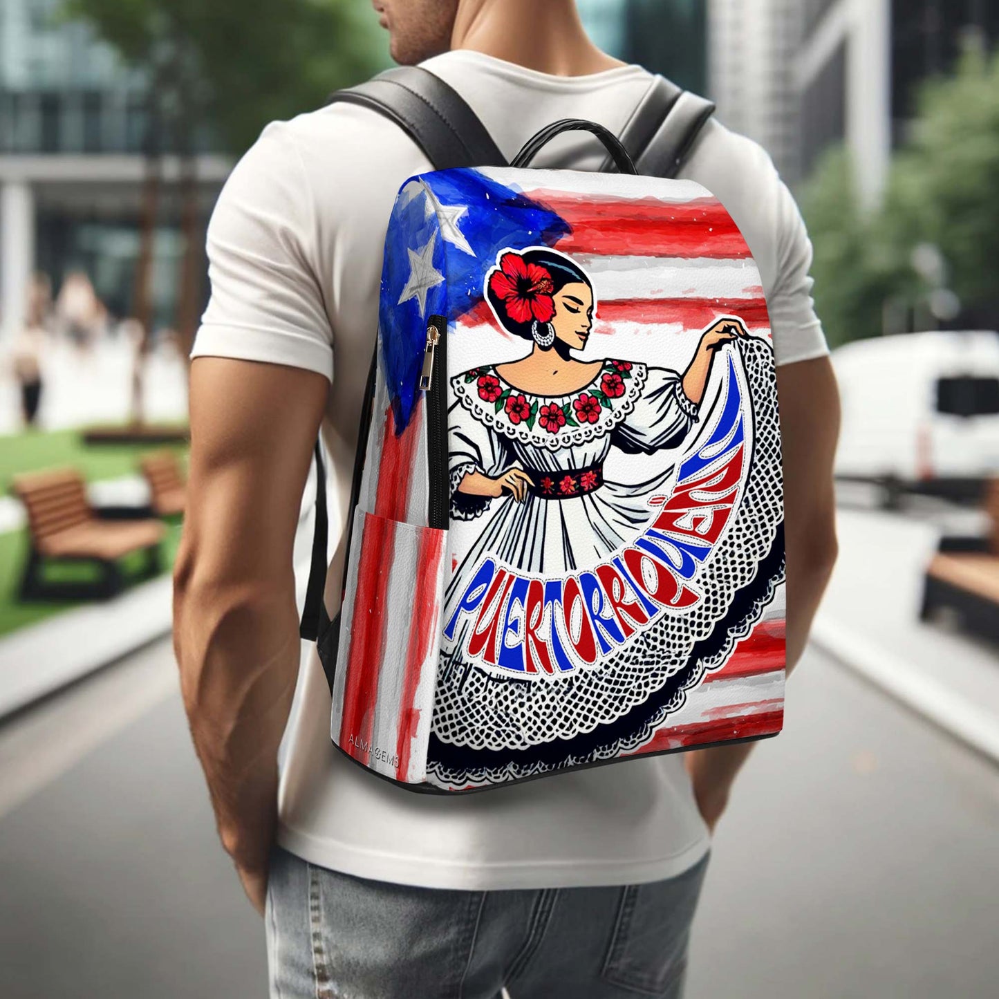 Puertorriqueña - Personalized Custom Leather BackPack - BP_MX18