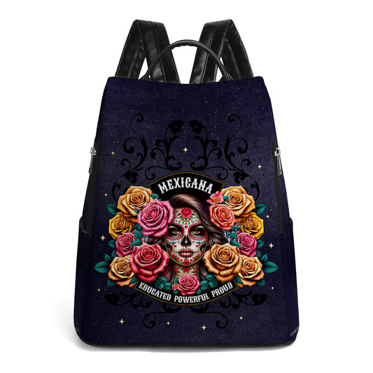 The Girl And Roses  - Personalized Custom Leather BackPack - BP_MX28