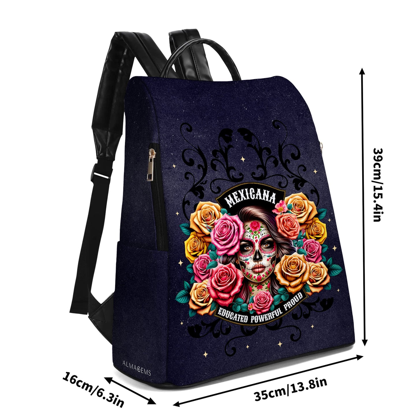 The Girl And Roses  - Personalized Custom Leather BackPack - BP_MX28