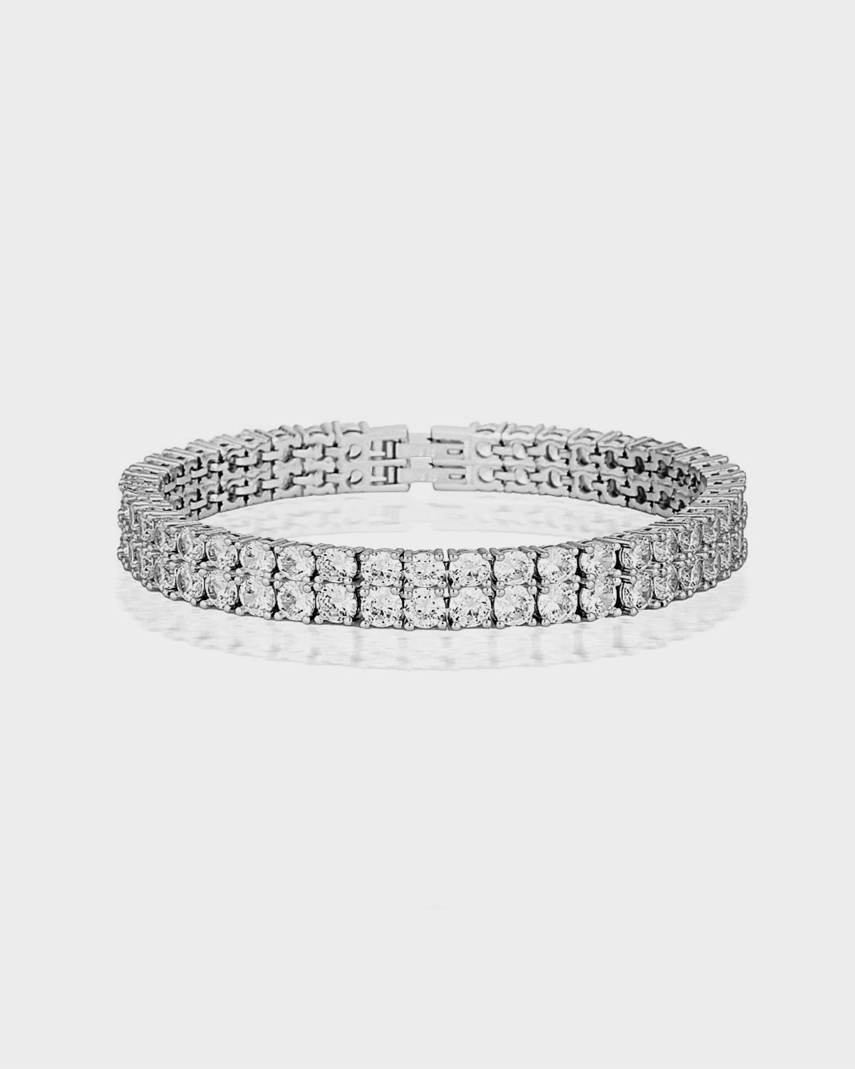 Tennis Bracelet Silver | 2 rows