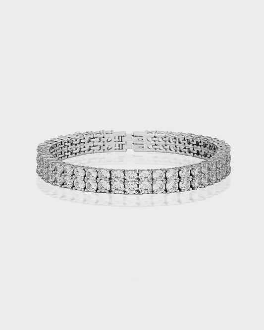 Tennis Bracelet Silver | 2 rows