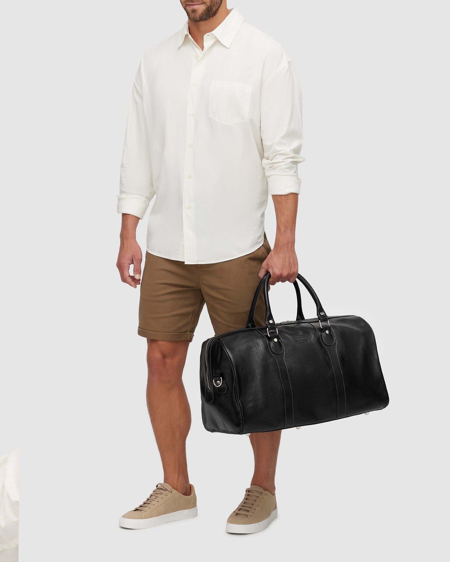 Beltrami Black - Leather Weekender Bag