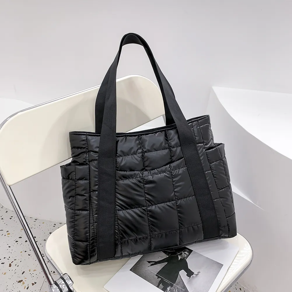 Satin Quilted Tote