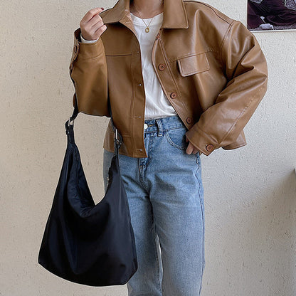 Nylon Hobo Shoulder Bag