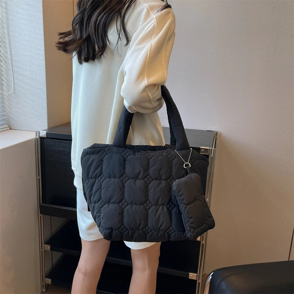 Olives Boxy Puffer Tote