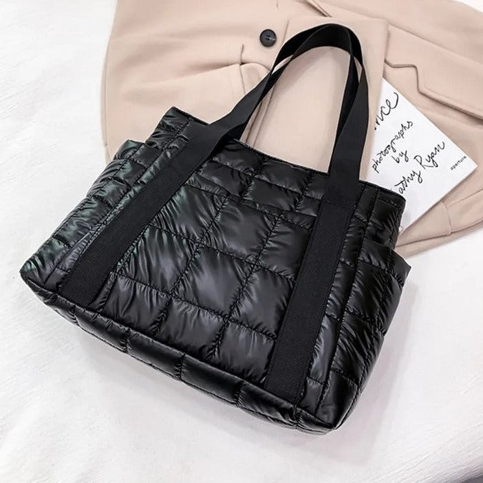 Satin Quilted Tote