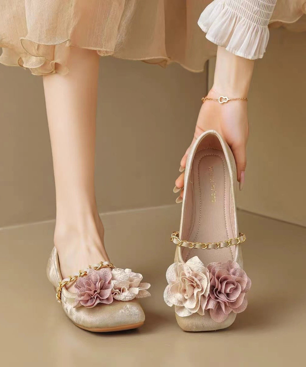 Boutique Comfortable Splicing Floral Beige Flats Shoes