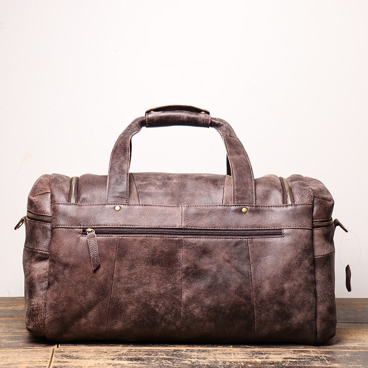 Top-Grain Leather Overnight Duffle Bag