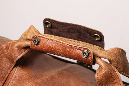 Top-Grain Leather Overnight Duffle Bag