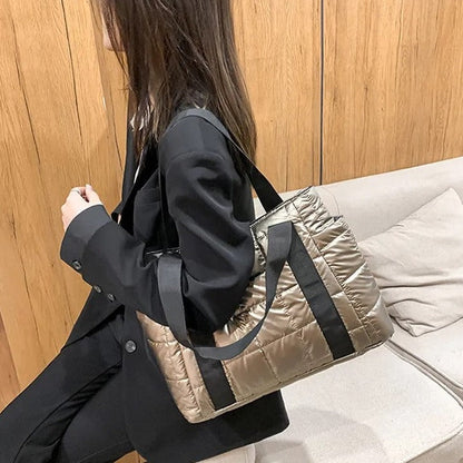 Satin Quilted Tote