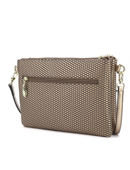 COSMOPOLITAN VEGAN LEATHER CROSS BODY BAG- GOLD