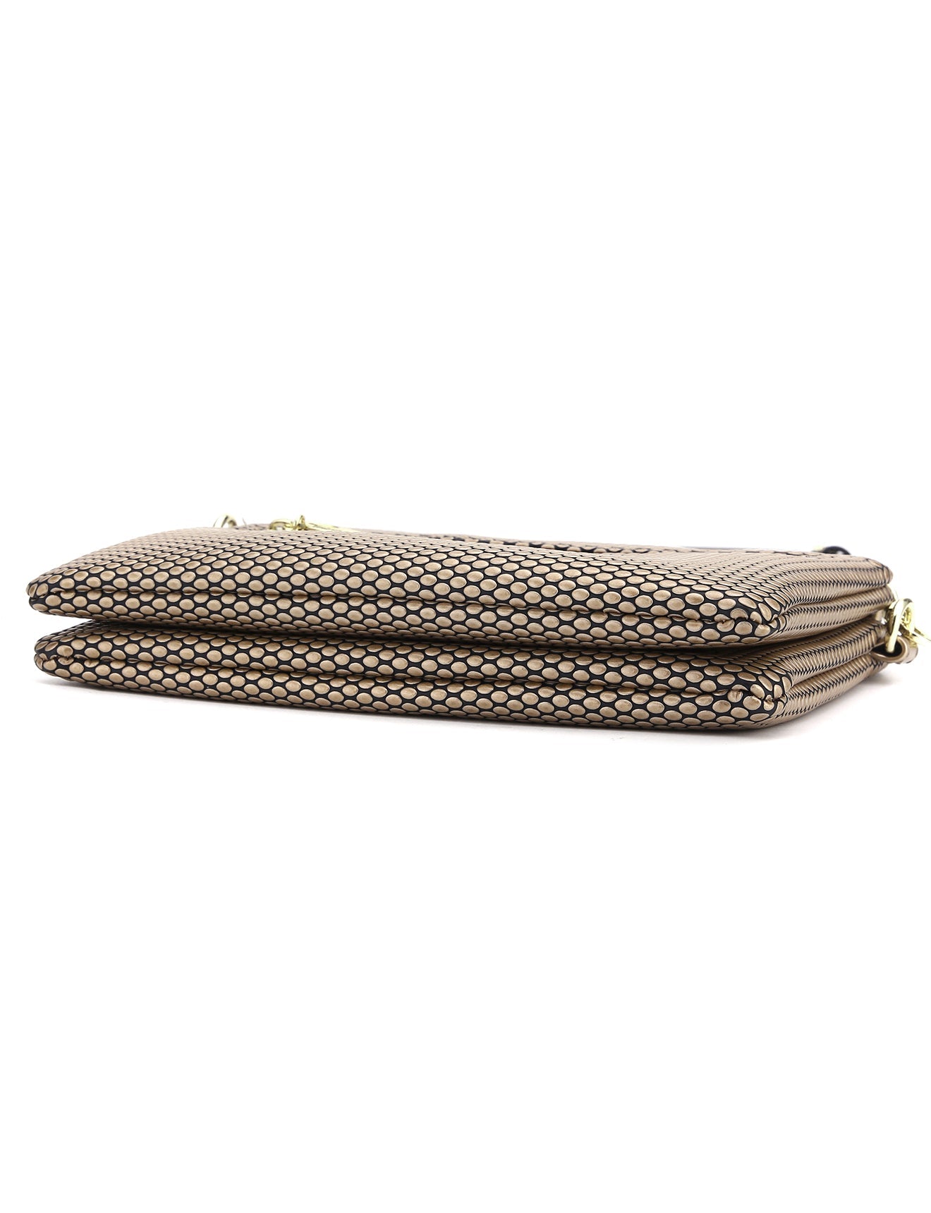 COSMOPOLITAN VEGAN LEATHER CROSS BODY BAG- GOLD