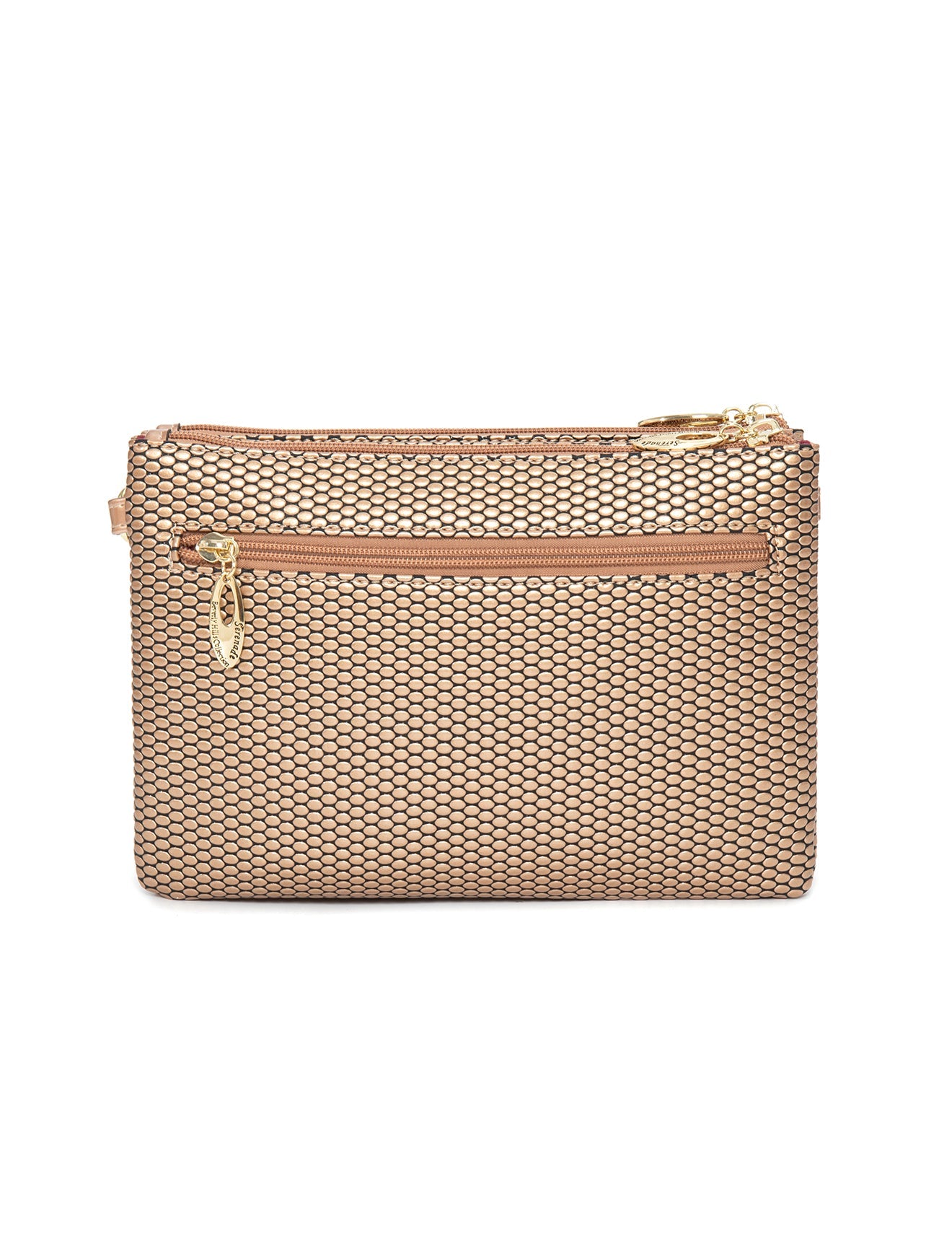 Cosmopolitan Vegan Leather Cross Body Bag- Rose Gold