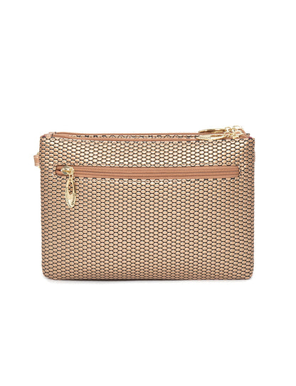 Cosmopolitan Vegan Leather Cross Body Bag- Rose Gold