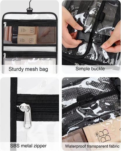 Clear Hanging  Travel Toiletry Bag with TSA Approved